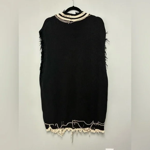 BNWT $1250 R13 Oversized Chain Embellished Vest Dress Large - Picture 12 of 12